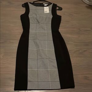 H&M Black and White Sheath Midi Dress